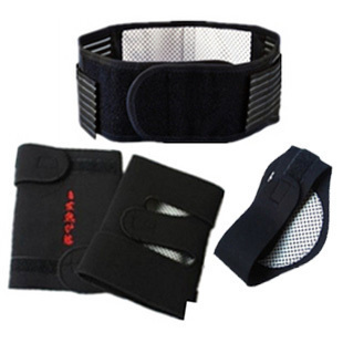 包邮磁疗托玛琳自发热护腰带护膝护颈套装自发热护具三件套