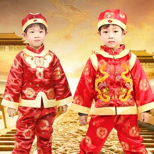  新款夹棉宝宝唐装三件套 0-3岁新年喜庆春节必备