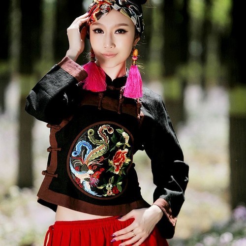 花制作服饰 原创经典款 朝凤 民族风女装上衣 外