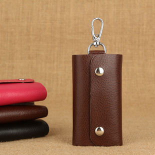  太阳花皮具 牛皮 男士 钥匙包 真皮 锁匙包 女士 腰挂 包邮