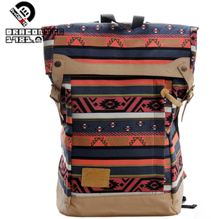  英国潮牌DRACONITE正品民族风帆布包背包彩色包迷彩双肩包书61红