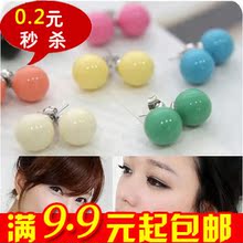 E2065 Queer Korean jewelry wholesale candy colored QQ Sphere earrings cute girl earrings / earrings