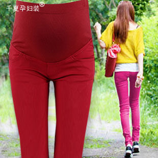 i孕妇装韩版春装 新款牛仔裤打底裤铅笔小脚裤春秋糖果托腹长裤子