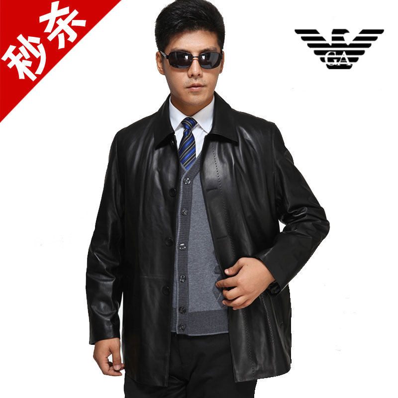 <em>阿玛尼</em>男士真皮<em>羽绒服</em> 绵羊皮真皮皮衣<em>男外套</em>