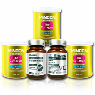 MiNOCN美诺诚品 深海鱼纯胶原蛋白粉3罐+葡萄籽+Vc套餐