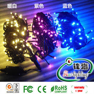  正品特价批发LED彩灯 灯串闪灯圣诞灯婚庆装饰灯黑线10米带尾插