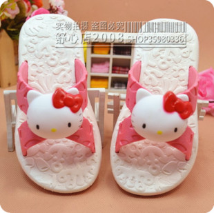  立体hellokitty卡通可爱儿童拖鞋凉拖鞋 女童交叉带塑料拖鞋夏季