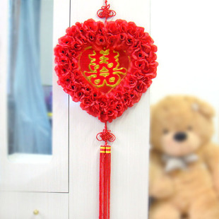  【半妆】中国结 玫瑰花挂饰 新房装饰 布置 喜庆挂饰