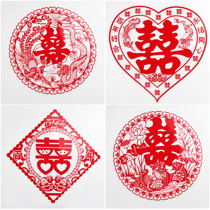 加厚高档静电贴 喜字贴剪纸结婚喜字 加厚高档静电贴 喜字贴剪纸结婚喜字