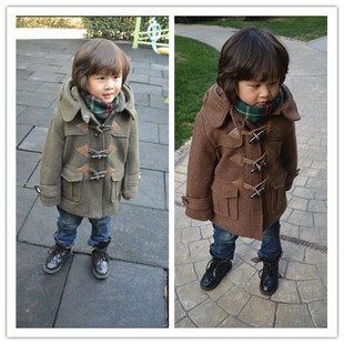  特价新款儿童冬装韩版男童加棉大衣羊毛呢子风衣外套 中大童
