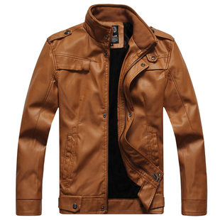  男式皮衣秋冬新款仿羊皮韩版潮男装休闲外套修身男士PU皮夹克