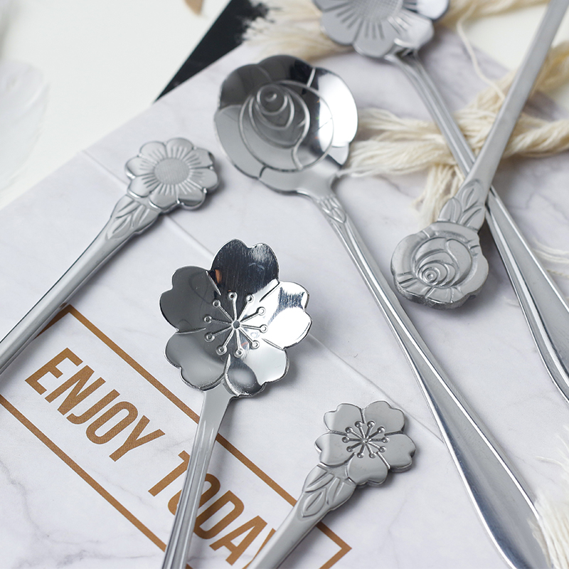 coffee Spoon Stainless steel Spoon originality Japanese cherry blossoms Stirring spoon Dessert tableware Tea spoonin the Tableware , Coffee , Coffee spoon category - from Buy2taobao.com to provide professional Taobao agent buy service