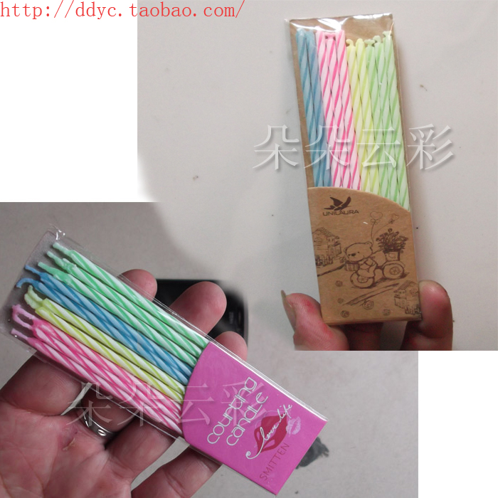 做工不错 长12厘米10支装细长蜡烛生日蜡烛意粉螺旋纹在类目 节庆用品/礼品, 蜡烛中 - 来自Buy2taobao.com提供专业的淘宝代购服务
