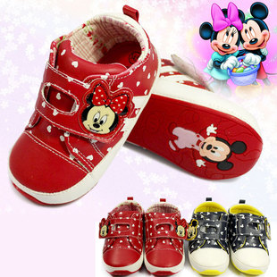  Disney正品米妮1岁宝宝鞋子学步鞋儿童软底婴儿步前鞋男女春秋款