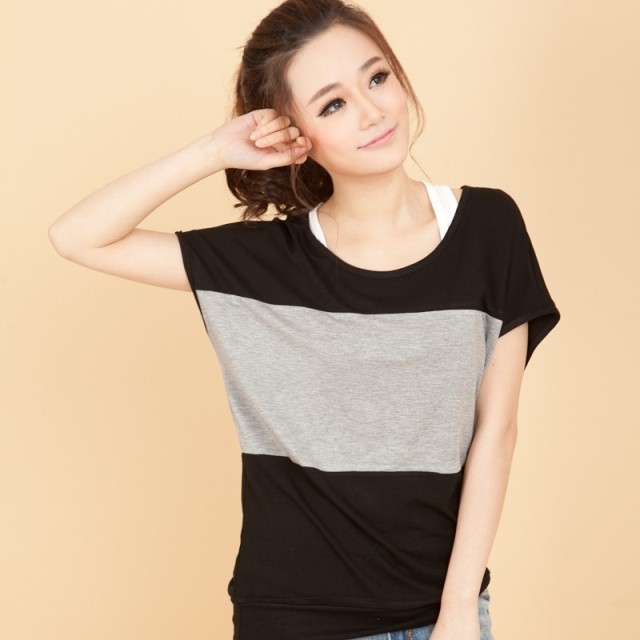 学院蝙蝠袖莫代尔棉...