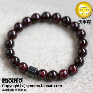 女巫星座天平座女开运手环 极致品相冰种石榴石配聚合能量环