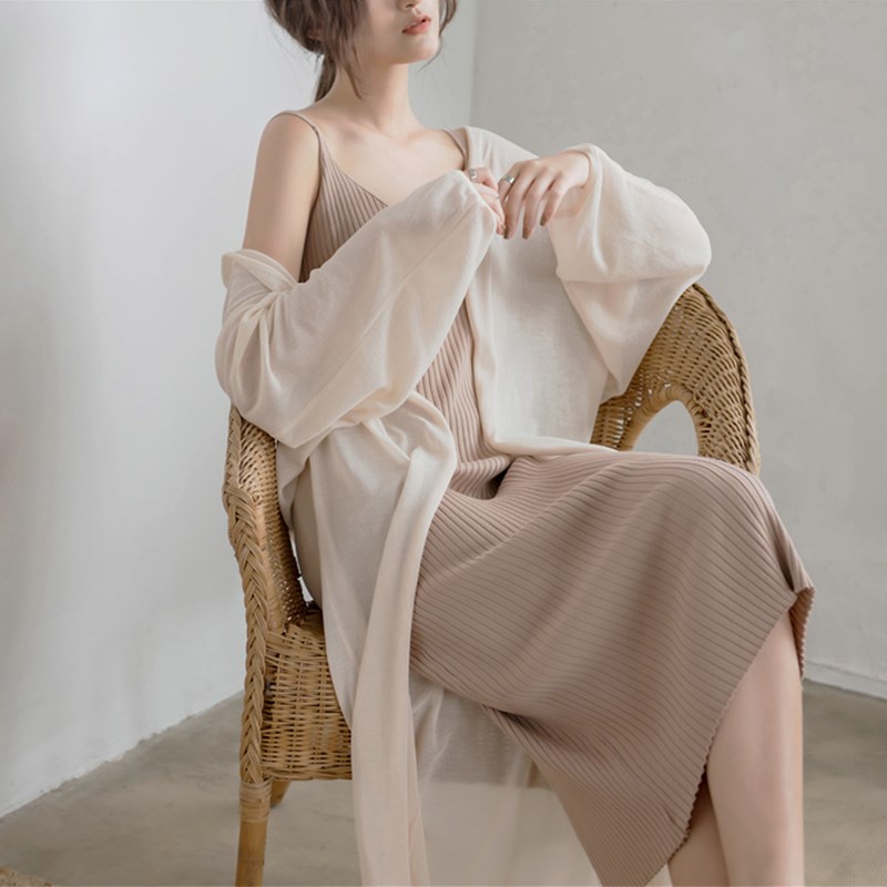 披肩夏季配裙子中长款防晒衣女2019新款长款超仙冰丝针织开衫外套|ruв категории Женская одежда, шерстяной свитер - от Buy2taobao.com для оказания профессиональной услуги покупки агента Taobao