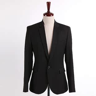  韩版西服套装 黑色 韩版修身西装时尚休闲三件套 HD00030