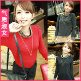 中国购物针织秋冬新款 韩版加厚<em>毛衣</em>女中长款