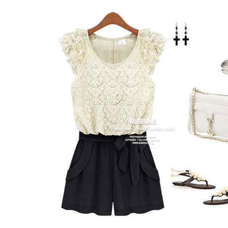 2019 New products Korean imports grace Retro fashion Lace shorts female Summer Jumpsuitin the Women's clothing/Boutique , Pants , Casual pants category - from Buy2taobao.com to provide professional Taobao agent buy service