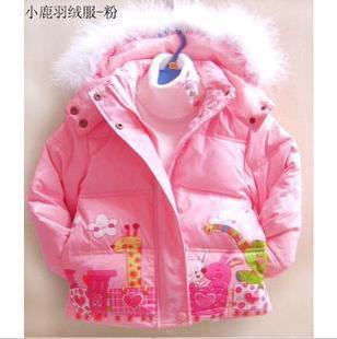  爆款圣诞动物园羽绒服中大童儿童加厚羽绒服女童羽绒服4-7岁