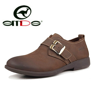  春季新款男搭扣休闲鞋男鞋反绒皮鞋板鞋英伦流行韩版潮流单鞋