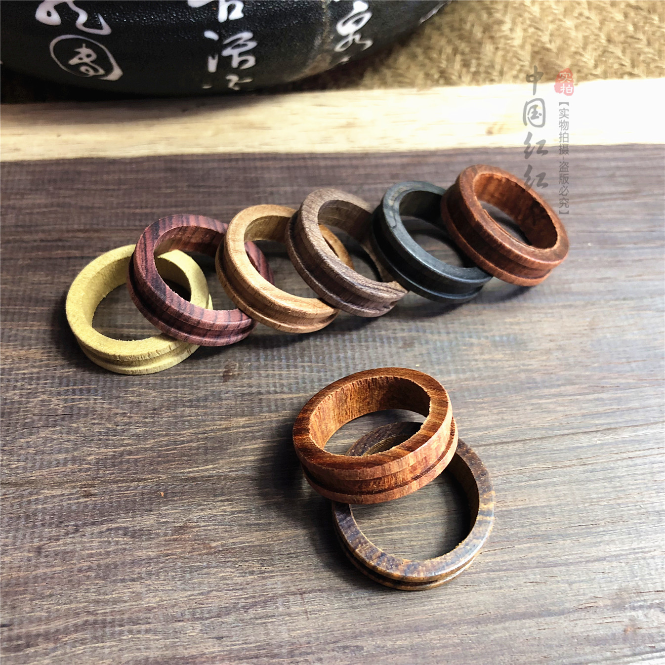 檀木手工制作木戒指料diy戒指红木木料半成品【宽槽版内径20mm】|msdalam kategori Aksesori rumah, ukiran, ukiran kayu - dari Buy2taobao.com untuk memberikan perkhidmatan ejen Taobao profesional membeli