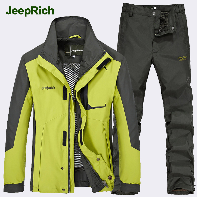 jeep rich冲锋衣男春季薄款衣裤运动套装户外登山服宽松大码外套在类目 户外/登山/野营/旅行用品, 户外服装, 冲锋衣裤, 冲锋衣裤套装中 - 来自Buy2taobao.com提供专业的淘宝代购服务