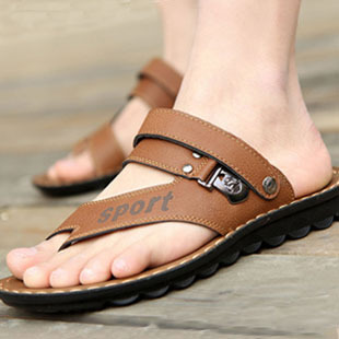  包邮夏季日常休闲男士夹趾沙滩鞋男式英伦凉鞋 凉拖两用潮鞋
