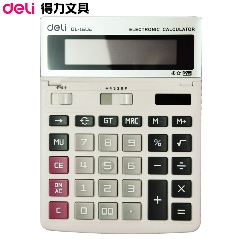 得力1602 计算器 办公计算器 屏幕可调节 双重电源 计算器 计算机|ruв категории электронный словарь/электрический бумажных книг/канцелярские принадлежности, калькулятор - от Buy2taobao.com для оказания профессиональной услуги покупки агента Taobao