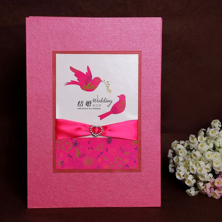 新品合欢鸟高档结婚庆用品必备创意婚礼带格签名册签到本签到册 新品合欢鸟高档结婚庆用品必备创意婚礼带格签名册签到本签到册