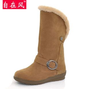 包邮清仓正品雪地靴坡跟中筒靴毛毛靴女靴子韩版简马丁靴骑士靴