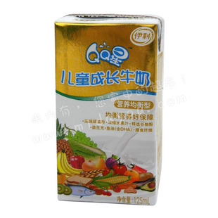  营养丰富 儿童牛奶 伊利QQ星儿童成长营养均衡型牛奶125ml 长高奶