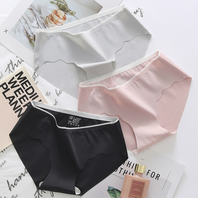 【4条装】六只兔子夏季薄款无痕一片式内裤纯棉档透气三角裤女生