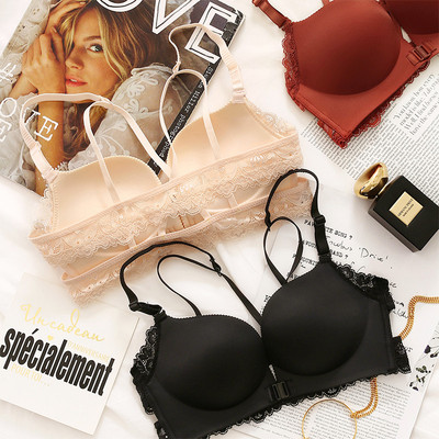 六只兔子女士蕾丝美背内衣聚拢性感女无钢圈文胸套装甜美