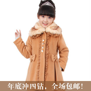  特价包邮外贸专柜童装冬装女童毛呢外套加厚新款韩版儿童羊绒大衣