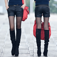 港婆2013<em>秋冬</em>新款洗水PU皮<em>短裤</em>迷你皮<em>短裤</em>性