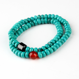  女巫年开运手环 狮子座女款 扁珠蓝绿松石聚合能量手环加强版