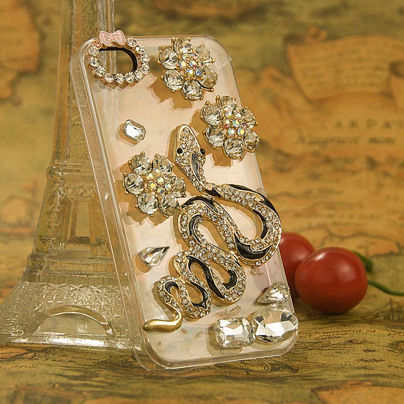 包邮 HTC ChaChaA810E G17 手机壳 超炫 蛇年吉祥物 贴钻手机壳
