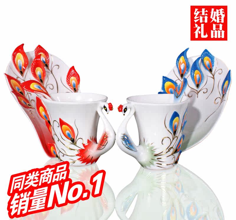 结婚礼物对杯 创意新奇实用小礼品浪漫礼物创意工艺品婚房摆件