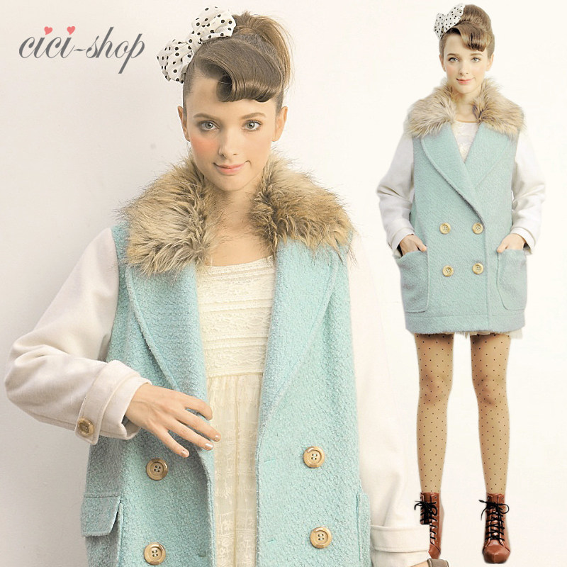 26 percent CICI-SHOP 2013 new stitching slim Japanese sweet Princess trench coat 2,715