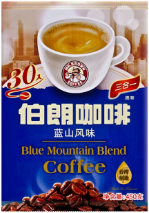  台湾伯朗咖啡 蓝山风味450克30入 速溶咖啡 特价 新【买3送1杯子