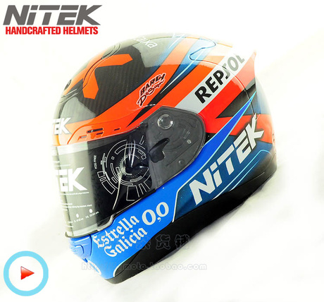 美国NITEK P1 碳纤维摩托车头盔 MOTOGP赛