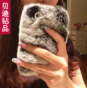  奢华皮草毛绒 iphone4s手机壳 苹果4保护套 iphone5外壳 潮女配件