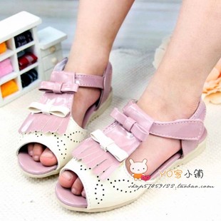  夏季新款儿童女童凉鞋 韩版流苏蝴蝶结镂空单鞋夏款公主凉鞋