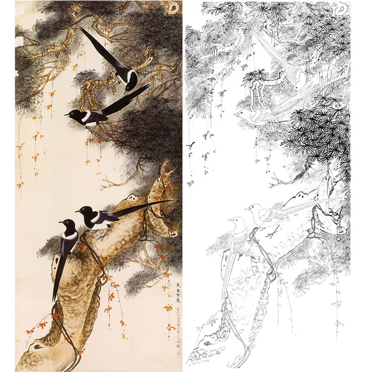 于非闇白描底稿工笔花鸟长春有喜白描底稿勾线实物打印稿YF88在类目 家居饰品, 装饰画, 国画中 - 来自Buy2taobao.com提供专业的淘宝代购服务