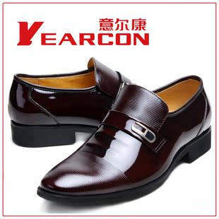  正品意尔康男士透气尖头商务正装男鞋真皮头层皮牛皮潮流休闲皮鞋
