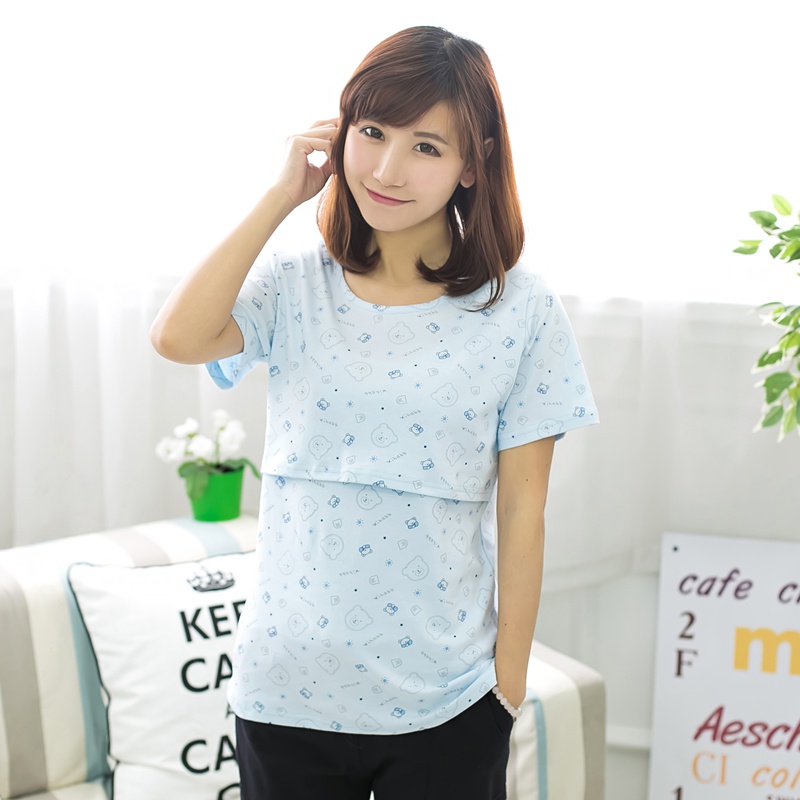 纯棉孕妇哺乳衣 喂奶短袖上衣T恤月子服睡衣家居服哺乳衣在类目 孕妇装/孕产妇用品/营养, 家居服/哺乳装/秋衣裤, 哺乳吊带中 - 来自Buy2taobao.com提供专业的淘宝代购服务