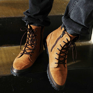  冬季韩版男靴子保暖靴时尚潮流工装靴军靴马丁靴尖头短靴英伦皮靴