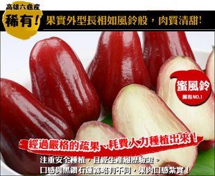  爱吃鲜果吧 新鲜水果 台湾进口 蜜风铃莲雾 脆甜多汁  2斤包邮